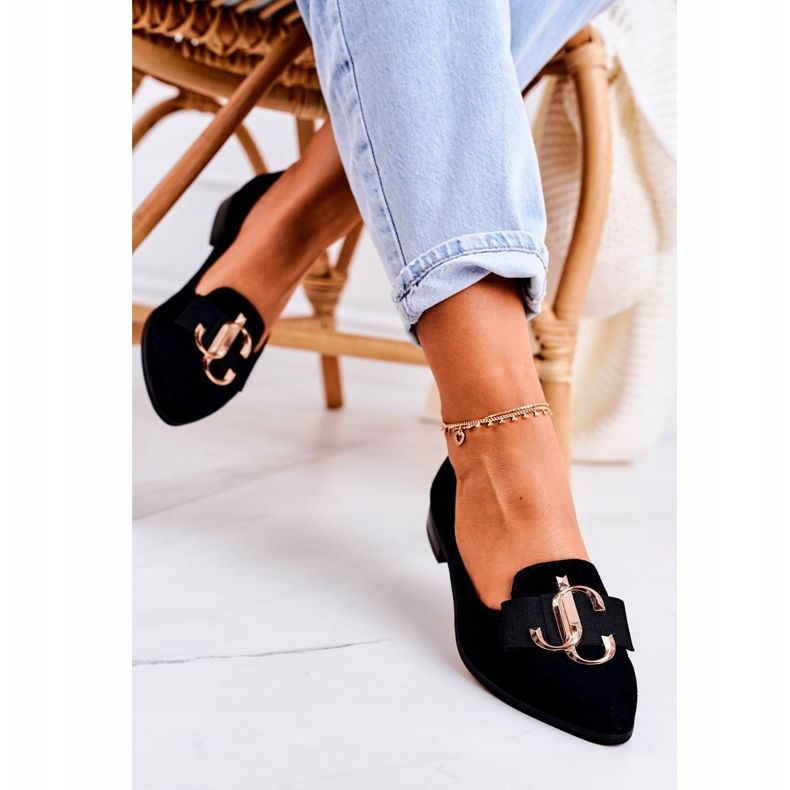 Nicole Mocassini da donna in camoscio Ballerine Mary-Jane nere nero 1