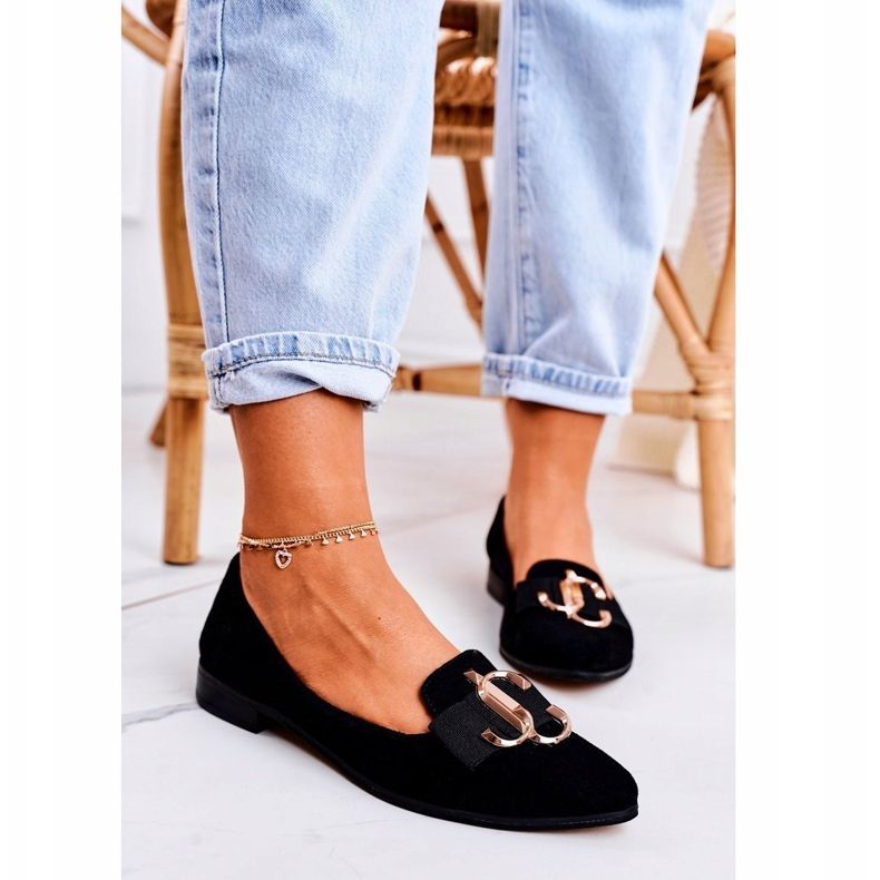 Nicole Mocassini da donna in camoscio Ballerine Mary-Jane nere nero 2