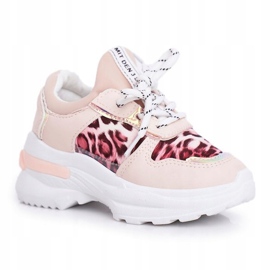 FRROCK Scarpe sportive per bambini con motivo leopardato Pink Penny beige rosa 5
