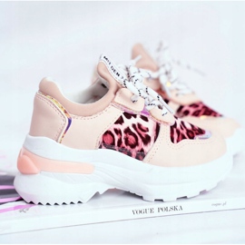 FRROCK Scarpe sportive per bambini con motivo leopardato Pink Penny beige rosa 3