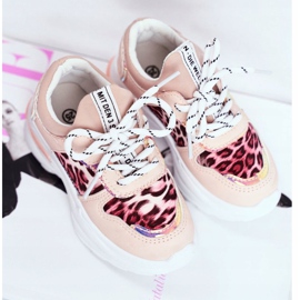 FRROCK Scarpe sportive per bambini con motivo leopardato Pink Penny beige rosa 2