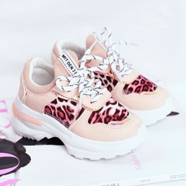 FRROCK Scarpe sportive per bambini con motivo leopardato Pink Penny beige rosa 1