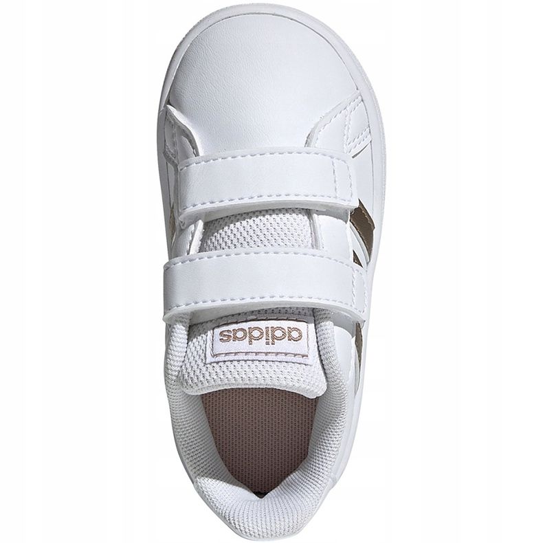 Scarpe da bambino Adidas Grand Court I bianche e oro EF0116 bianca d'oro 1