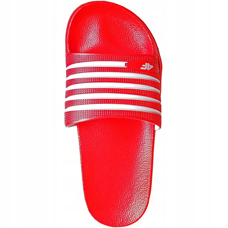 Ciabatte da donna 4F rosse H4Z19 KLD001 62S bianco rosso 2
