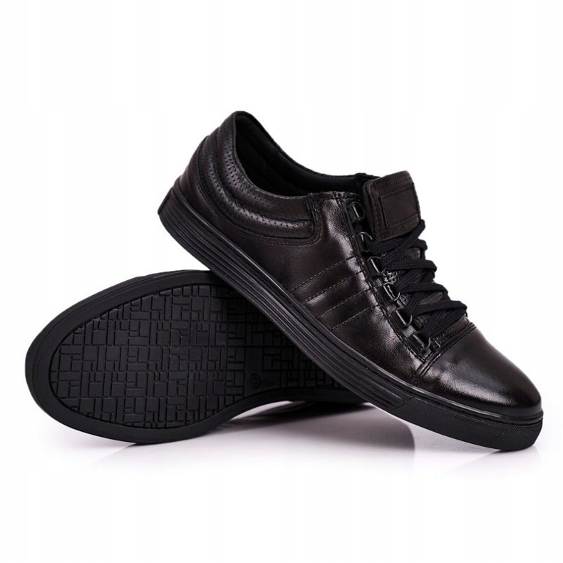 Bednarek Polish Shoes Sneakers da uomo in pelle brogue Bednarek Black nero 2