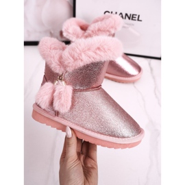 Apawwa Caldi stivali da neve per bambini con pompon rosa Clara 1