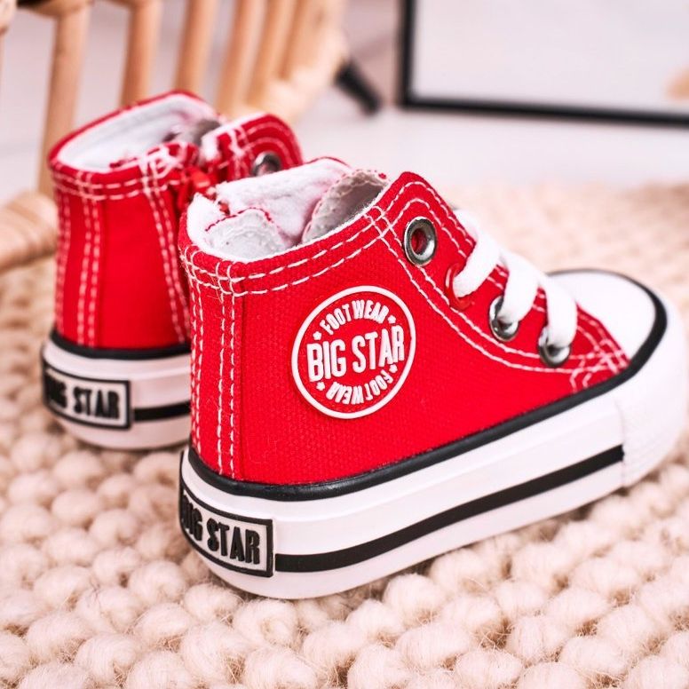 Sneakers Alte Per Bambini Con Cerniera Big Star HH374190 Rosse rosso 2