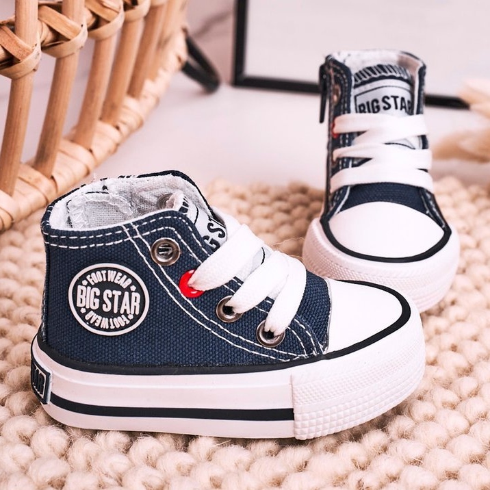 Sneakers Alte Per Bambini Con Cerniera Big Star HH374189 Navy Blue 1