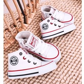 Sneakers Alte Per Bambini Con Cerniera Big Star HH374187 Bianco bianca bianca 1