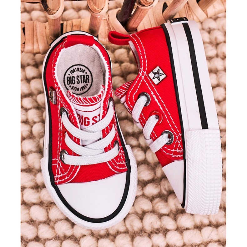 Sneakers Basse Classiche per Bambini Big Star HH374196 Rosse rosso 1