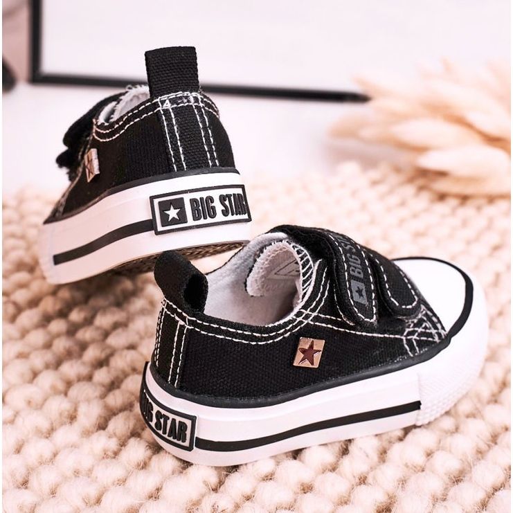 Sneakers Basse Bambini Con Velcro Big Star HH374200 Nere nero 2