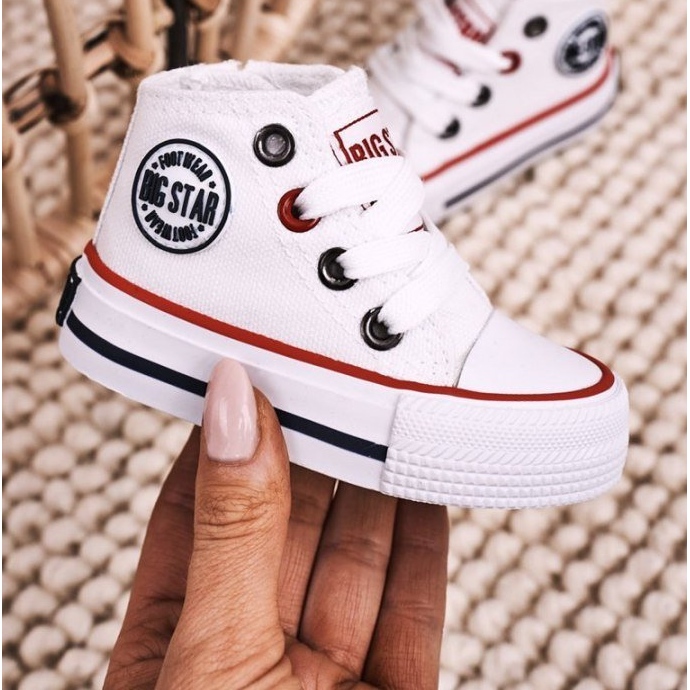 Sneakers Alte Per Bambini Con Cerniera Big Star HH374083 Bianco bianca bianca 2