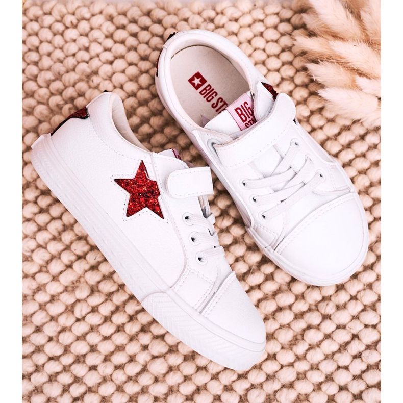 Big Star Sneakers in pelle per bambini con una stella grande stella DD374102 bianco 2
