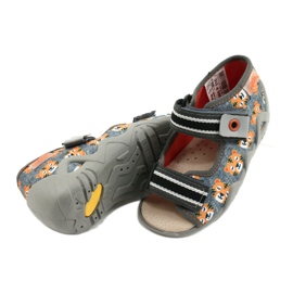 Scarpe da bambino Befado gialle 350P016 arancia grigio 4