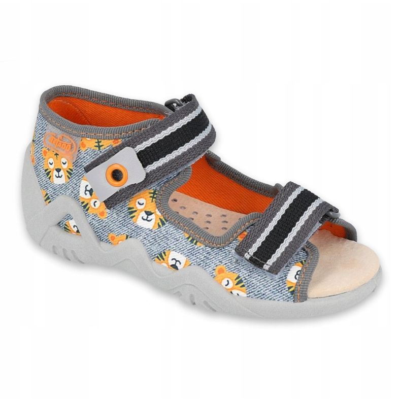 Scarpe da bambino Befado gialle 350P016 arancia grigio 1