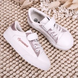 Apawwa Sneakers Bambini Con Broccato Bianco Camila 1
