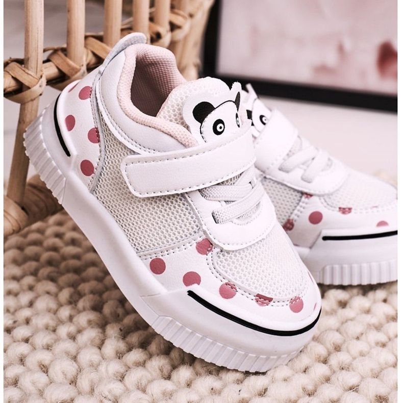 Apawwa Scarpe Sportive Per Bambini Con Panda Bianche E Rosa Chico bianco 1