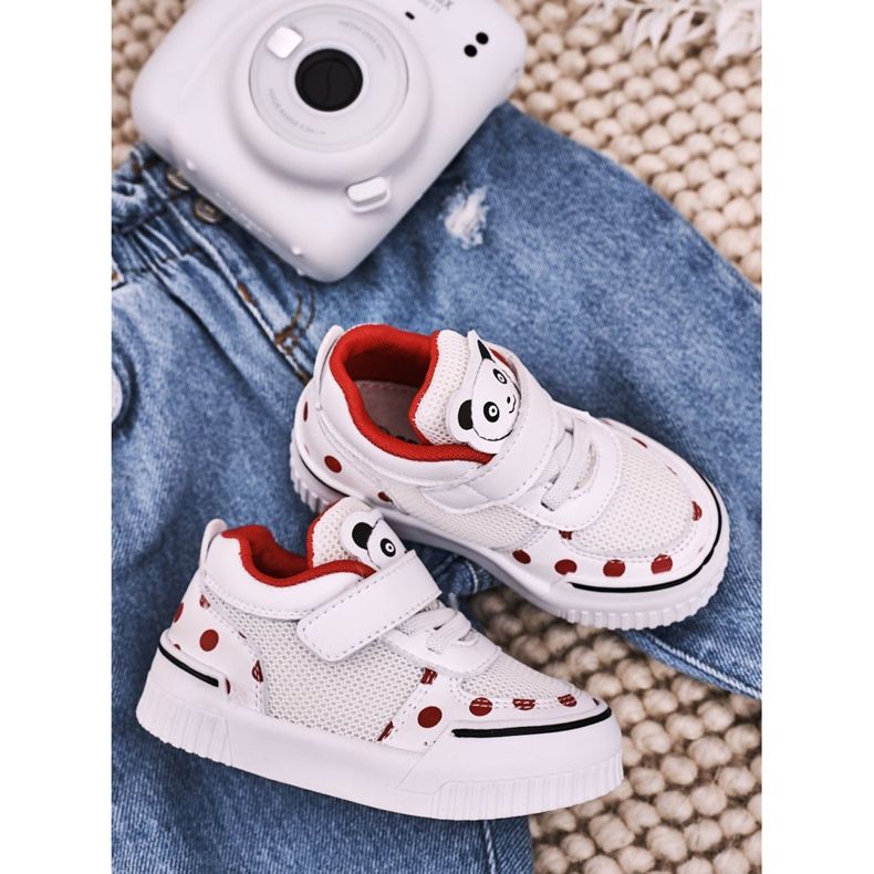 Apawwa Scarpe Sportive Bambino Con Panda Rosso e Bianco Chico 1