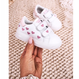 Apawwa Scarpe Sportive Bambino Con Suola Illuminata Led Bianco-Rosa Boomer 2