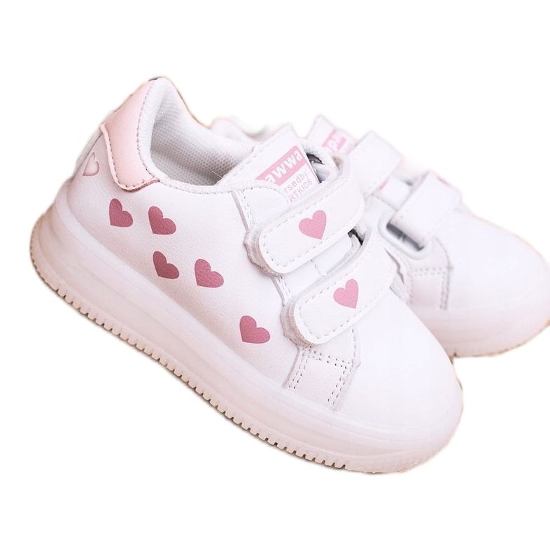 Apawwa Scarpe Sportive Bambino Con Suola Illuminata Led Bianco-Rosa Boomer 1