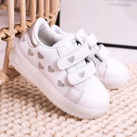 Apawwa Scarpe Sportive Bambino Con Suola Luminosa Led Bianco-Argento Boomer 2