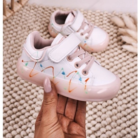 Apawwa Scarpe Sportive Bambino Con Suola Illuminata A LED Bianco-Rosa Disco 1