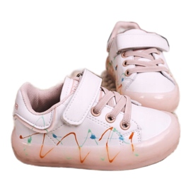 Apawwa Scarpe Sportive Bambino Con Suola Illuminata A LED Bianco-Rosa Disco 2