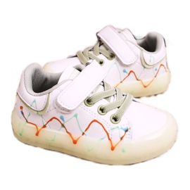 Apawwa Scarpe Sportive Bambino Con Suola Illuminata Led Bianco-Verde Disco 2