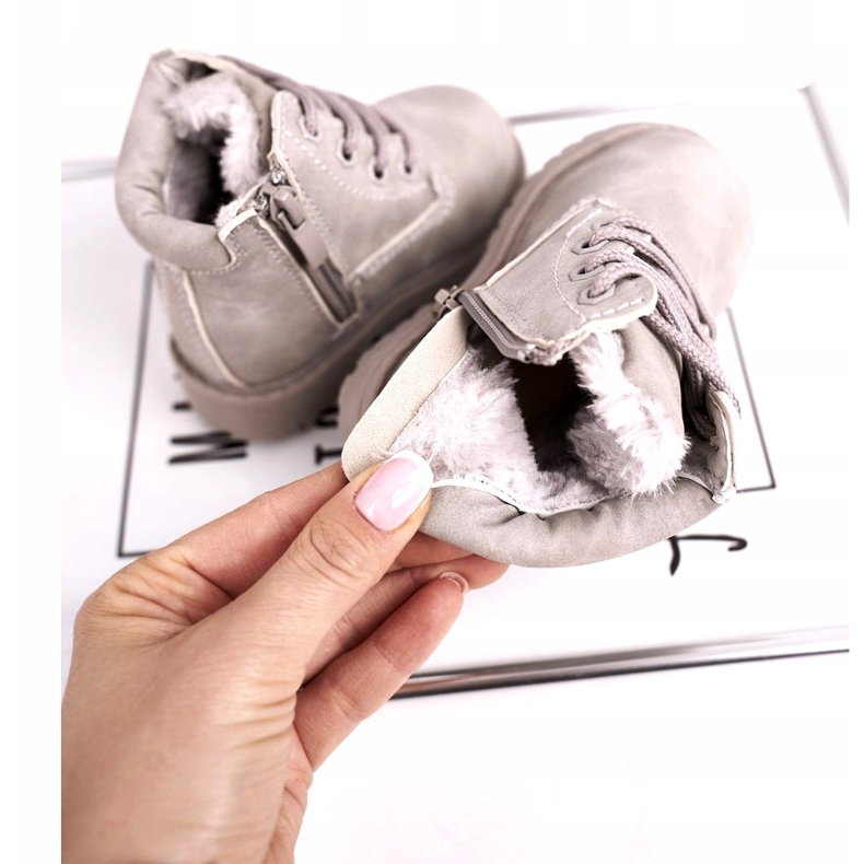 FRROCK Stivali Trapper Caldi Bambini Grigio Dexter 2