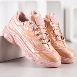 Ideal Shoes Sneakers Con Effetto Holo rosa 1