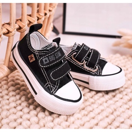 Sneakers Basse Bambini Con Velcro Big Star HH374096 Nere nero 1
