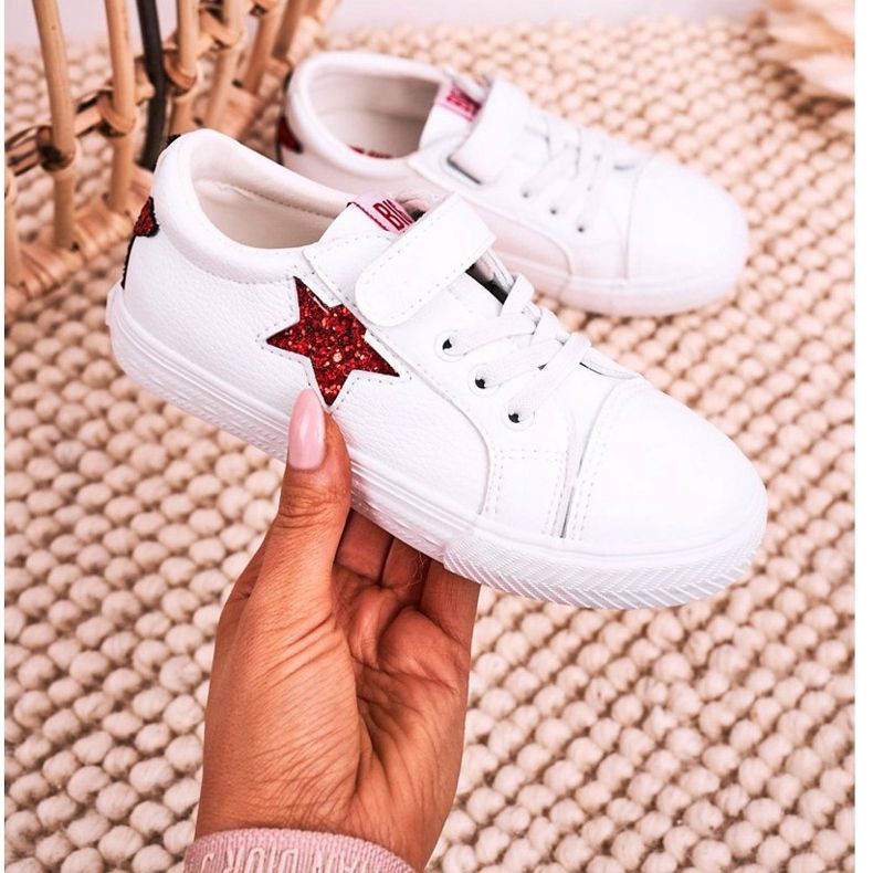 Big Star Sneakers in pelle per bambini con una stella grande stella DD374102 bianco 1