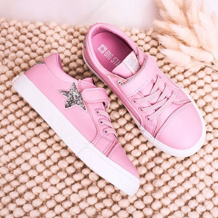 Big Star Sneakers in pelle per bambini con una stella grande stella DD374104 rosa ['rosa'] 1