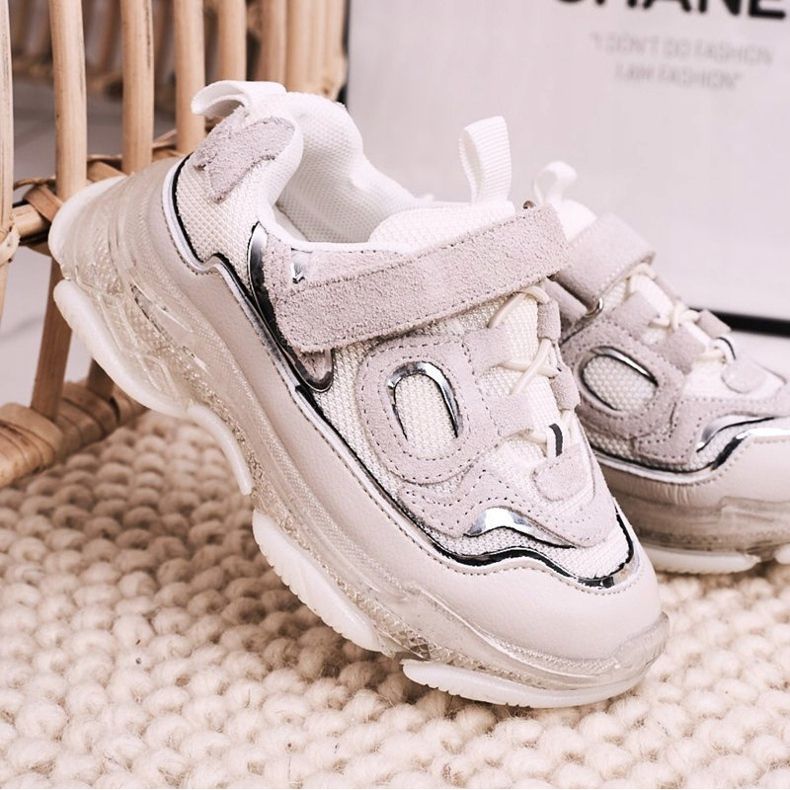 Apawwa Scarpe Sportive Bambini Sneakers Con Suola Trasparente Bianco Bailey 1