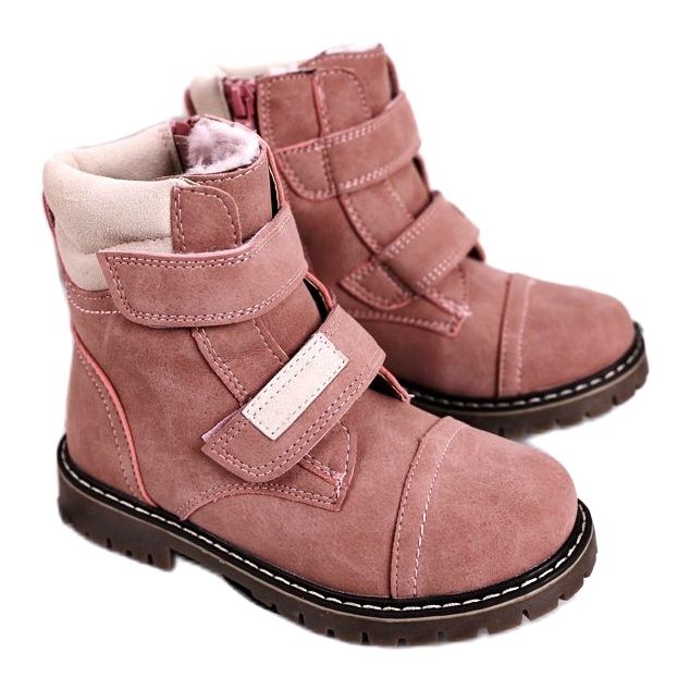Apawwa Stivali Trappers Bambini Riscaldati Con Pelliccia Rosa Emma beige 2