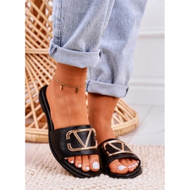 Nicole Pantofole da donna classiche in pelle nere Evie nero 2