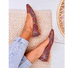 Ballerine Maciejka in pelle da donna rosse con fiori 04100-38 multicolore 2