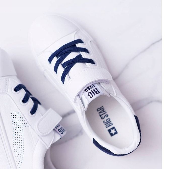 Sneakers Bambini Con Velcro Big Star DD374107 Bianco-Blu Navy 2