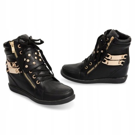 Sneakers Sneakers On Zeppa Stivali Ovye WF100 Nero d'oro 1