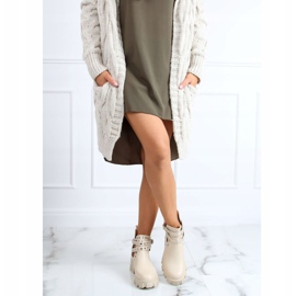 Stivali tagliati con borchie beige NC1127 Beige 2