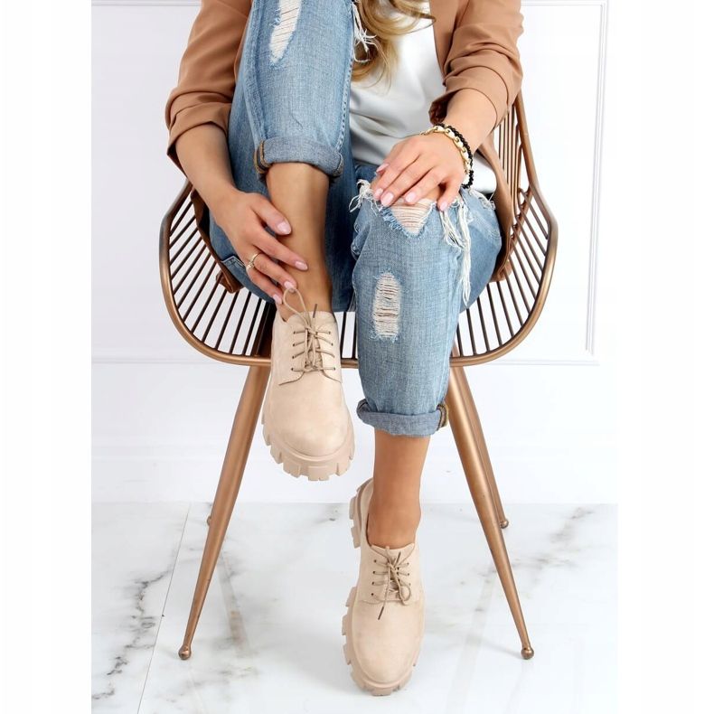Mocassini con suola alta NC1120 Beige 2
