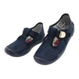 Scarpe per bambini Befado blanka blu navy 115X005 d'argento 4