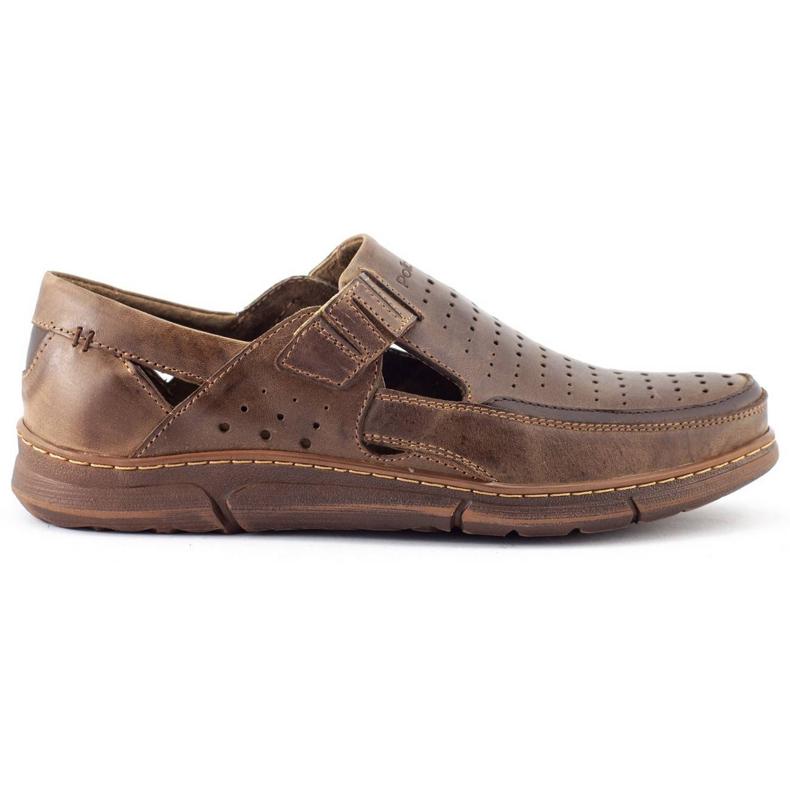 Polbut Scarpe da uomo traforate per l'estate J73L marrone 2