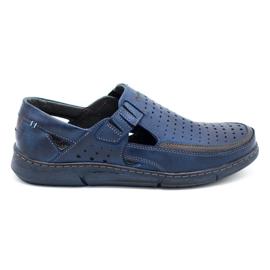 Polbut Scarpe da uomo estive traforate J73L blu navy 1
