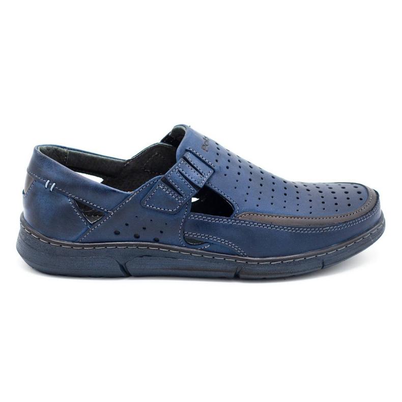 Polbut Scarpe da uomo estive traforate J73L blu navy 1
