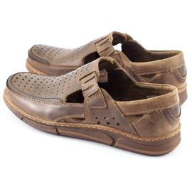Polbut Scarpe da uomo traforate per l'estate J73L marrone 1
