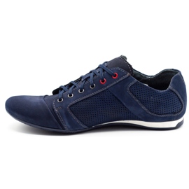 Lemar Scarpe da uomo in pelle 882 blu navy 1