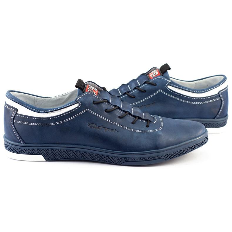 Polbut Scarpe casual da uomo in pelle K23 blu navy con bianco 1
