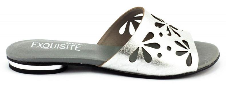 Exousite Pantofole da donna traforate 1072 argento 1