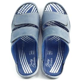 Pantofole da uomo 048 Blu blu navy 1